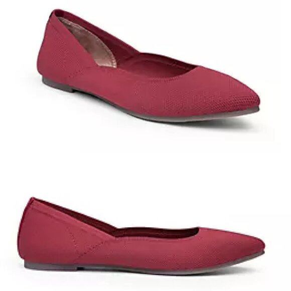 MeToo Red Mesh Slip On Cushion Pointy Flat Shoes Size 8 NWT - Picture 1 of 9